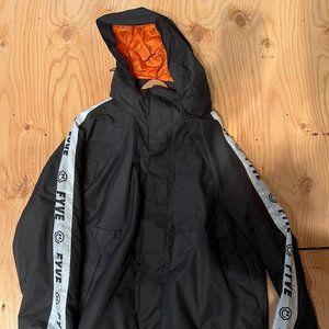 FYVE Insulated Jacket - Black with White Stripe